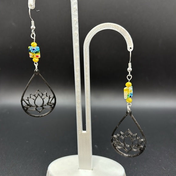 Lotus Teardrop Earrings - Picture 5 of 6
